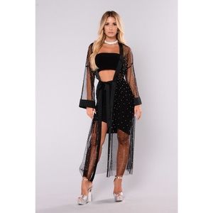 NEW Fashion Nova Stud Party Lace Kimono Robe